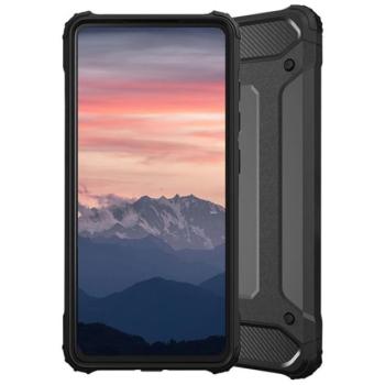 Defender műanyag telefonvédő (közepesen ütésálló, légpárnás sarok, szilikon belső, fémhatás) FEKETE Samsung Galaxy A25 5G (SM-A256) kép
