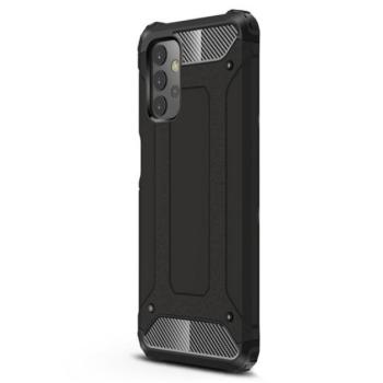 Defender műanyag telefonvédő (közepesen ütésálló, légpárnás sarok, szilikon belső, fémhatás) FEKETE Samsung Galaxy A32 5G (SM-A326) kép