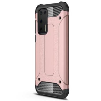 Defender műanyag telefonvédő (közepesen ütésálló, légpárnás sarok, szilikon belső, fémhatás) ROZÉARANY Huawei P40 kép