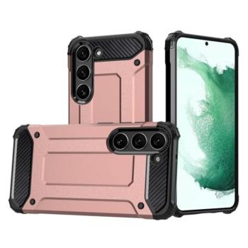 Defender műanyag telefonvédő (közepesen ütésálló, légpárnás sarok, szilikon belső, fémhatás) ROZÉARANY Samsung Galaxy S23 (SM-S911) kép