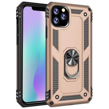 Defender műanyag telefonvédő (közepesen ütésálló, szilikon belső, telefontartó gyűrű, beépített fémlemez) ARANY Apple iPhone 11 Pro Max kép