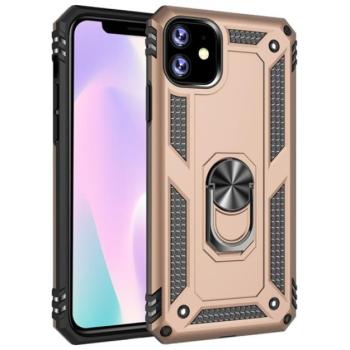 Defender műanyag telefonvédő (közepesen ütésálló, szilikon belső, telefontartó gyűrű, beépített fémlemez) ARANY Apple iPhone 11 Pro kép