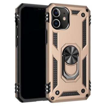 Defender műanyag telefonvédő (közepesen ütésálló, szilikon belső, telefontartó gyűrű, beépített fémlemez) ARANY Apple iPhone 12 mini kép