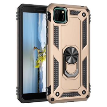 Defender műanyag telefonvédő (közepesen ütésálló, szilikon belső, telefontartó gyűrű, beépített fémlemez) ARANY Huawei Y5p, Honor 9S kép