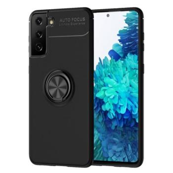 Defender műanyag telefonvédő (közepesen ütésálló, szilikon belső, telefontartó gyűrű, beépített fémlemez) FEKETE Samsung Galaxy S21 Plus (SM-G996) 5G kép