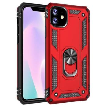 Defender műanyag telefonvédő (közepesen ütésálló, szilikon belső, telefontartó gyűrű, beépített fémlemez) PIROS Apple iPhone 11 Pro kép