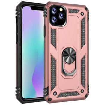 Defender műanyag telefonvédő (közepesen ütésálló, szilikon belső, telefontartó gyűrű, beépített fémlemez) ROZÉARANY Apple iPhone 11 Pro Max kép