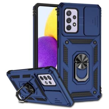 Defender műanyag telefonvédő (közepesen ütésálló, szilikon belső, telefontartó gyűrű, kamera védelem) KÉK Samsung Galaxy A52 4G (SM-A525F), Samsung Galaxy A52 5G (SM-A526F), Samsung Gala kép