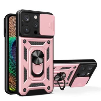 Defender műanyag telefonvédő (közepesen ütésálló, szilikon belső, telefontartó gyűrű, kamera védelem) ROZÉARANY Apple iPhone 14 Pro kép