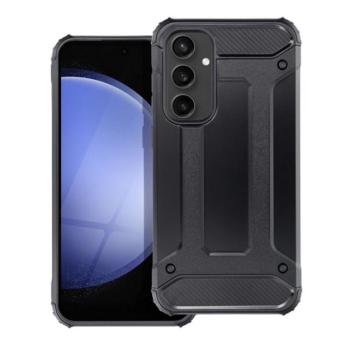 Defender műanyag telefonvédő (ütésállóság, légpárnás sarok, szilikon belső, fémhatás) FEKETE Samsung Galaxy A55 5G (SM-A556) kép