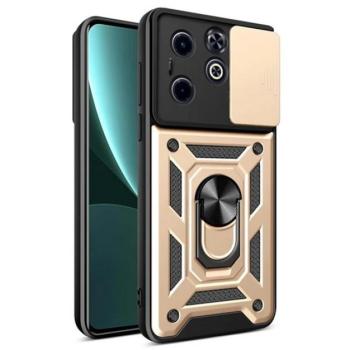 Defender műanyag telefonvédő (ütésállóság, szilikon belső, tartógyűrű, kameravédő) ARANY Infinix Hot 40i (X6528) kép
