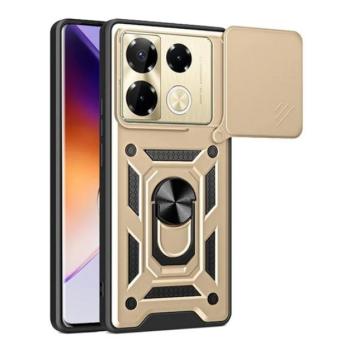 Defender műanyag telefonvédő (ütésállóság, szilikon belső, tartógyűrű, kameravédő) ARANY Infinix Note 40 Pro 4G (X6850) kép