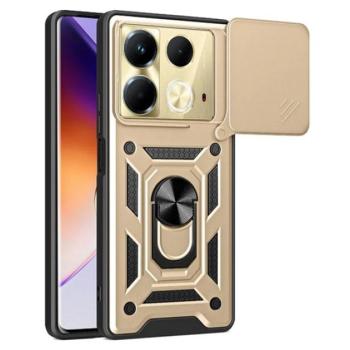 Defender műanyag telefonvédő (ütésállóság, szilikon belső, tartógyűrű, kameravédő) ARANY Infinix Note 40 (X6853) kép