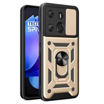 Defender műanyag telefonvédő (ütésállóság, szilikon belső, tartógyűrű, kameravédő) ARANY Tecno Spark Go 2023 kép