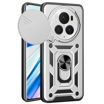 Defender műanyag telefonvédő (ütésállóság, szilikon belső, tartógyűrű, kameravédő) EZÜST Honor Magic6 Pro 5G kép