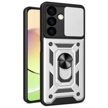 Defender műanyag telefonvédő (ütésállóság, szilikon belső, tartógyűrű, kameravédő) EZÜST Samsung Galaxy S24 Plus (SM-S926) kép