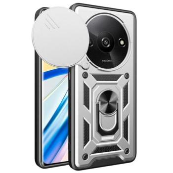 Defender műanyag telefonvédő (ütésállóság, szilikon belső, tartógyűrű, kameravédő) EZÜST Xiaomi Redmi A3 kép