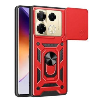 Defender műanyag telefonvédő (ütésállóság, szilikon belső, tartógyűrű, kameravédő) PIROS Infinix Note 40 Pro 4G (X6850) kép