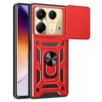 Defender műanyag telefonvédő (ütésállóság, szilikon belső, tartógyűrű, kameravédő) PIROS Infinix Note 40 (X6853) kép
