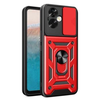 Defender műanyag telefonvédő (ütésállóság, szilikon belső, tartógyűrű, kameravédő) PIROS Oppo A79 5G kép