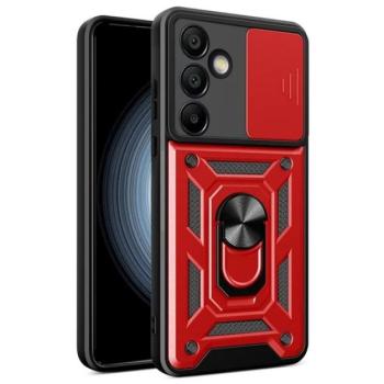 Defender műanyag telefonvédő (ütésállóság, szilikon belső, tartógyűrű, kameravédő) PIROS Samsung Galaxy S24 FE (SM-S721) kép