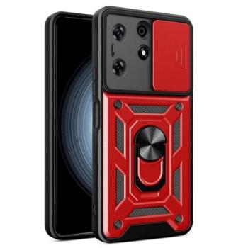 Defender műanyag telefonvédő (ütésállóság, szilikon belső, tartógyűrű, kameravédő) PIROS Tecno Spark 10 Pro kép