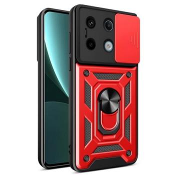 Defender műanyag telefonvédő (ütésállóság, szilikon belső, tartógyűrű, kameravédő) PIROS Xiaomi Redmi Note 13 Pro 5G kép