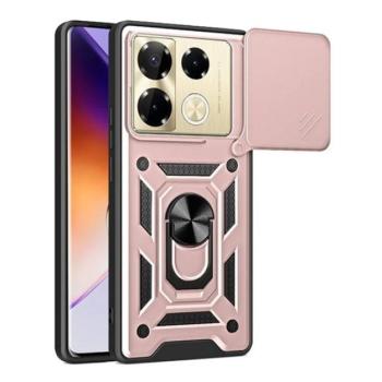 Defender műanyag telefonvédő (ütésállóság, szilikon belső, tartógyűrű, kameravédő) ROZÉARANY Infinix Note 40 Pro 4G (X6850) kép