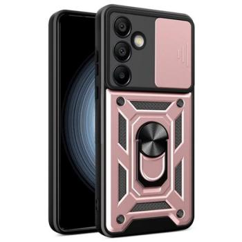 Defender műanyag telefonvédő (ütésállóság, szilikon belső, tartógyűrű, kameravédő) ROZÉARANY Samsung Galaxy S24 FE (SM-S721) kép