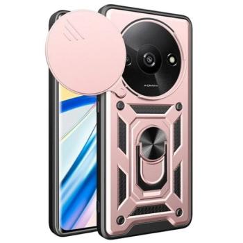 Defender műanyag telefonvédő (ütésállóság, szilikon belső, tartógyűrű, kameravédő) ROZÉARANY Xiaomi Redmi A3 kép