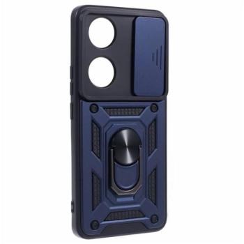 Defender műanyag telefonvédő (ütésállóság, szilikon belső, tartógyűrű, kameravédő) SÖTÉTKÉK Honor 90 5G kép