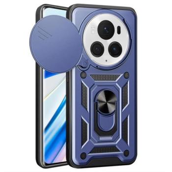Defender műanyag telefonvédő (ütésállóság, szilikon belső, tartógyűrű, kameravédő) SÖTÉTKÉK Honor Magic6 Pro 5G kép