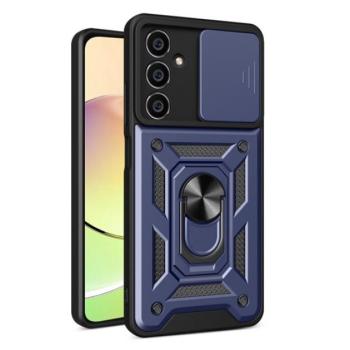 Defender műanyag telefonvédő (ütésállóság, szilikon belső, tartógyűrű, kameravédő) SÖTÉTKÉK Samsung Galaxy S23 FE (SM-S711) kép