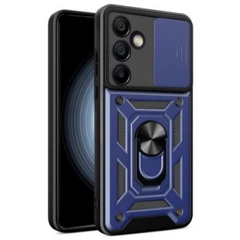Defender műanyag telefonvédő (ütésállóság, szilikon belső, tartógyűrű, kameravédő) SÖTÉTKÉK Samsung Galaxy S24 FE (SM-S721) kép