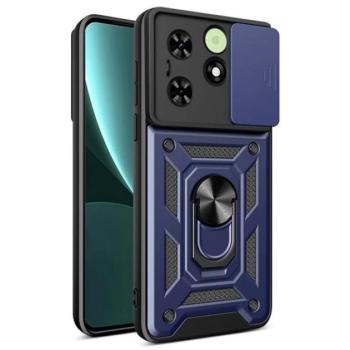 Defender műanyag telefonvédő (ütésállóság, szilikon belső, tartógyűrű, kameravédő) SÖTÉTKÉK Tecno Spark 20C, Spark 20 kép