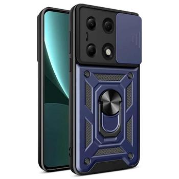 Defender műanyag telefonvédő (ütésállóság, szilikon belső, tartógyűrű, kameravédő) SÖTÉTKÉK Xiaomi Poco M6 Pro LTE, Redmi Note 13 Pro 4G kép