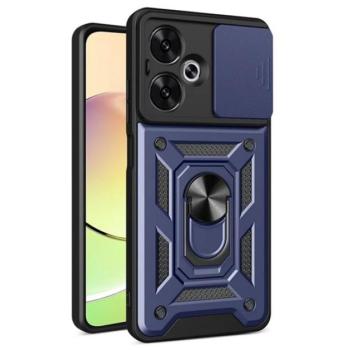 Defender műanyag telefonvédő (ütésállóság, szilikon belső, tartógyűrű, kameravédő) SÖTÉTKÉK Xiaomi Redmi 13C 5G kép