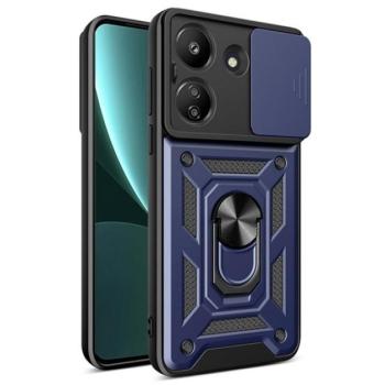 Defender műanyag telefonvédő (ütésállóság, szilikon belső, tartógyűrű, kameravédő) SÖTÉTKÉK Xiaomi Redmi 13C kép