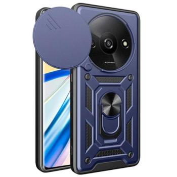 Defender műanyag telefonvédő (ütésállóság, szilikon belső, tartógyűrű, kameravédő) SÖTÉTKÉK Xiaomi Redmi A3 kép