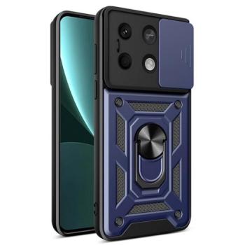 Defender műanyag telefonvédő (ütésállóság, szilikon belső, tartógyűrű, kameravédő) SÖTÉTKÉK Xiaomi Redmi Note 13 5G kép