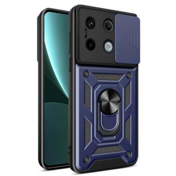 Defender műanyag telefonvédő (ütésállóság, szilikon belső, tartógyűrű, kameravédő) SÖTÉTKÉK Xiaomi Redmi Note 13 Pro 5G kép