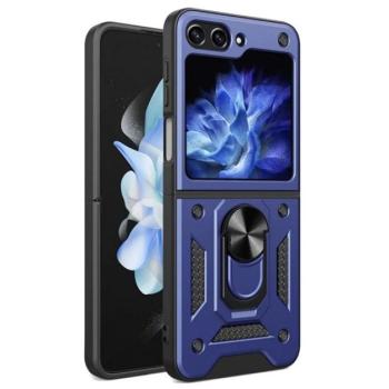 Defender műanyag telefonvédő (ütésállóság, szilikon belső, tartógyűrű) SÖTÉTKÉK Samsung Galaxy Z Flip6 5G (SM-F741) kép