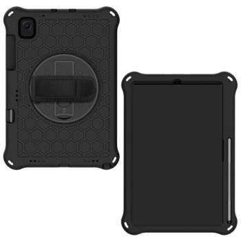 Defender szilikon telefonvédő (közepesen ütésálló, 360°-os kitámasztó, méhsejt minta + kézpánt) FEKETE Samsung Galaxy Tab S6 Lite 10.4 WIFI (SM-P610) 2020, Samsung Galaxy Tab S6 Lite 10.4 kép