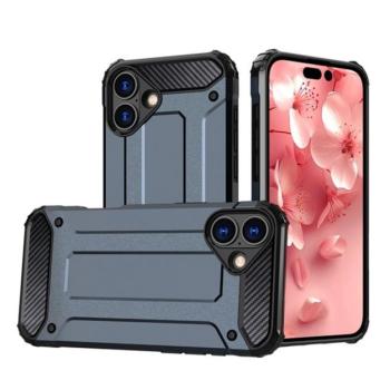 Defender szilikon telefonvédő (ütésállóság, légpárnás sarok, fémhatás) SÖTÉTKÉK Apple iPhone 16 Plus kép
