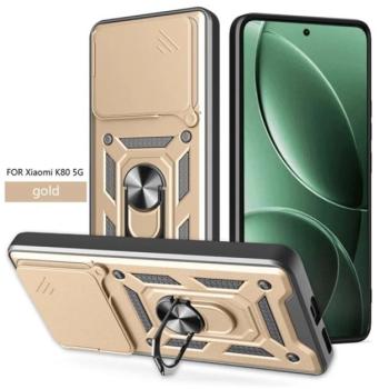 Defender szilikon telefonvédő (ütésállóság, tartógyűrű, kameravédő) ARANY Xiaomi Poco F7 Pro kép