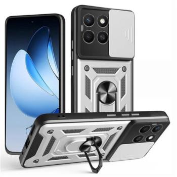 Defender szilikon telefonvédő (ütésállóság, tartógyűrű, kameravédő) EZÜST Honor X8c kép