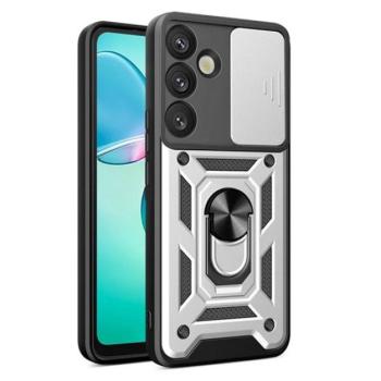 Defender szilikon telefonvédő (ütésállóság, tartógyűrű, kameravédő) EZÜST Samsung Galaxy S25 Plus (SM-S936) kép