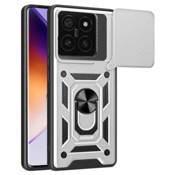 Defender szilikon telefonvédő (ütésállóság, tartógyűrű, kameravédő) EZÜST Xiaomi 14T Pro 5G kép