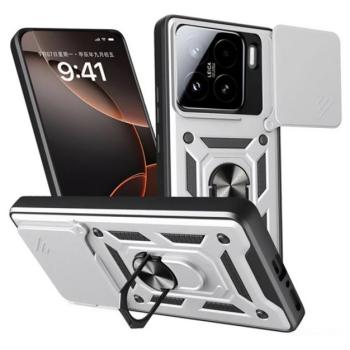 Defender szilikon telefonvédő (ütésállóság, tartógyűrű, kameravédő) EZÜST Xiaomi 15 kép