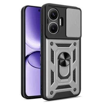 Defender szilikon telefonvédő (ütésállóság, tartógyűrű, kameravédő) EZÜST Xiaomi Poco F7 kép